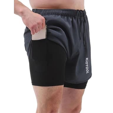 Quần chạy bộ nam Kiotool 2 lớp thoáng khí