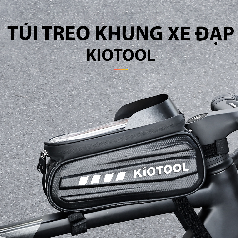 Túi treo sườn xe đạp vỏ cứng chống nước Kiotool đựng điện thoại 11