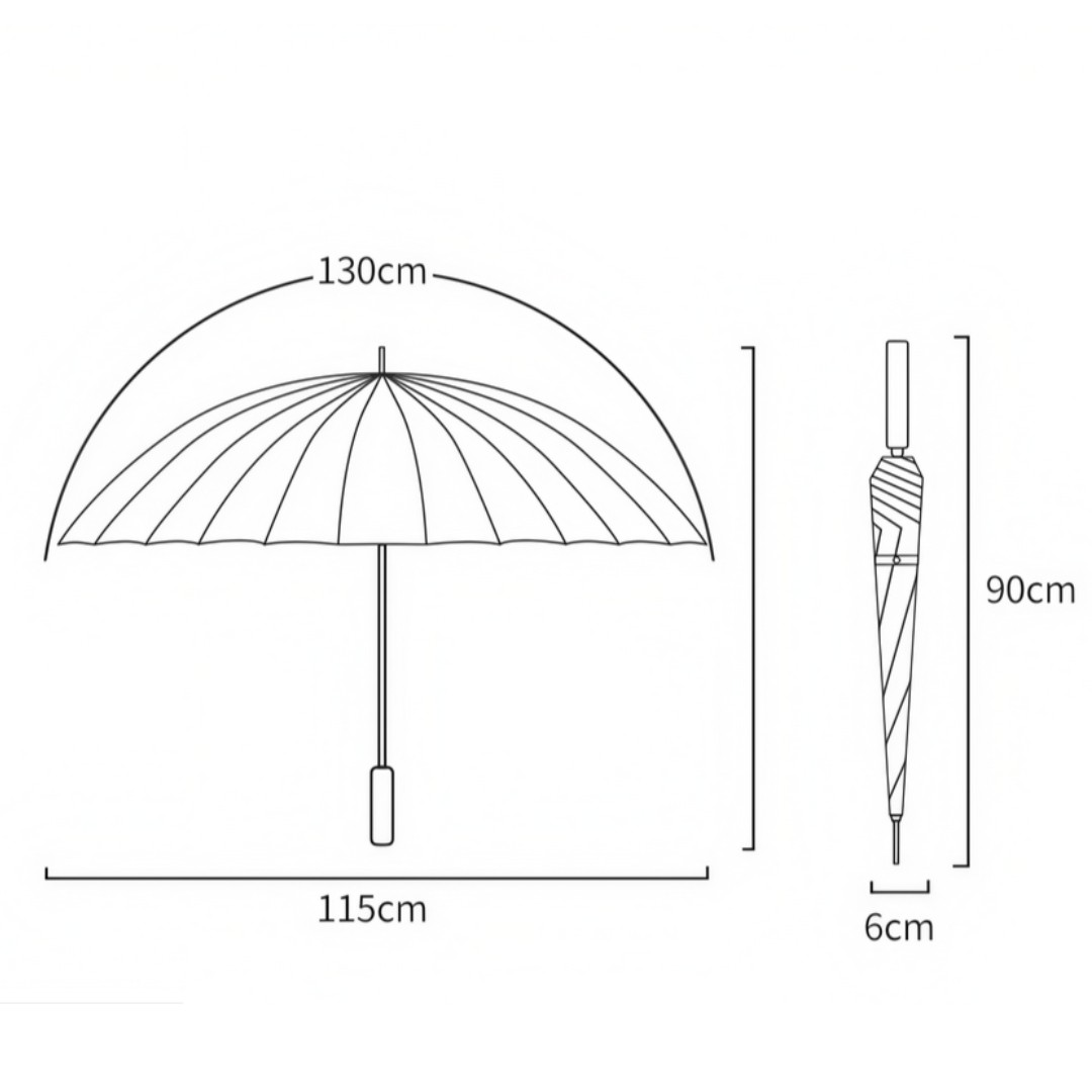 Ô Che Mưa Siêu To 24 Nan Kiotool Ô Chống Thấm 2 Lớp, Đường Kính 115cm, Không Rỉ, Chống Tia UV 13