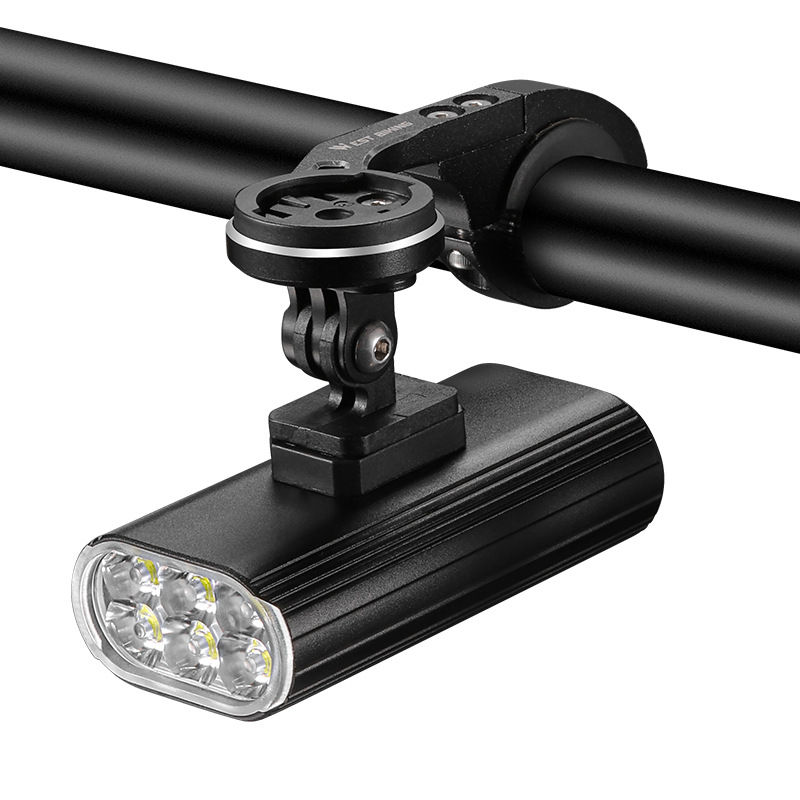Đèn pha LED cho xe đạp KIOTOOL 2000 LM 6 LED siêu sáng pin 13 giờ có thể sạc lại qua USB 4