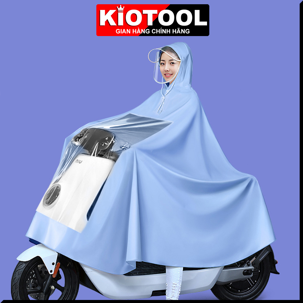 Áo mưa đi xe máy Kiotool che phủ toàn thân vành đôi chắn nước, dễ dàng sử dụng điện thoại 4