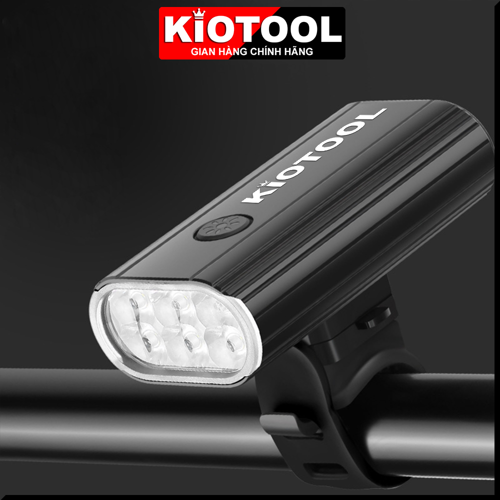 Đèn pha LED cho xe đạp KIOTOOL 2000 LM 6 LED siêu sáng pin 13 giờ có thể sạc lại qua USB 2