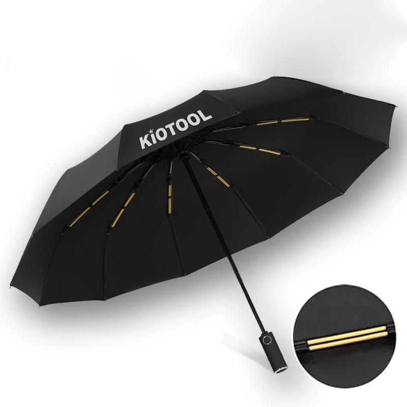 Ô gấp gọn tự động Kiotool 12 nan kép, ô dù che mưa nắng mini chống tia UV tự động đóng mở nhỏ gọn 6