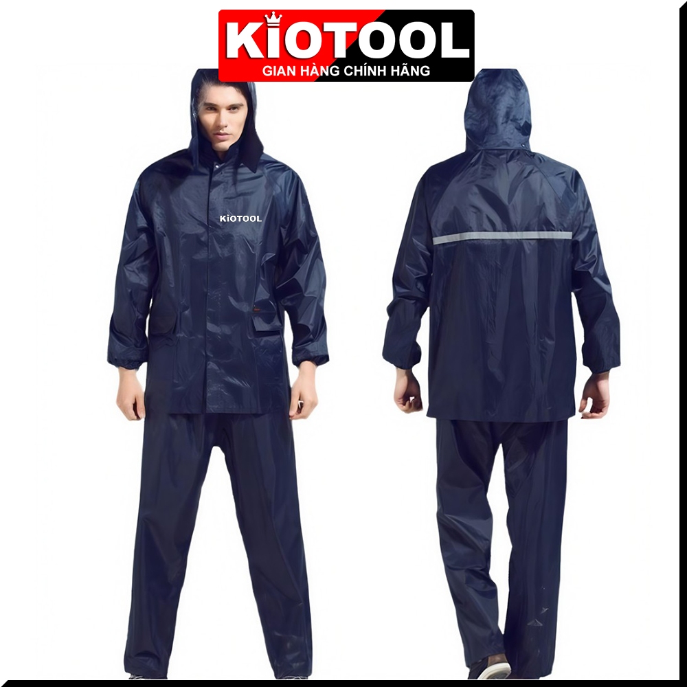 Áo Mưa Bộ Cao Cấp Có Phản Quang Kiotool Vải Dù tổ ong Cực Dày Chống Thấm Tốt 6