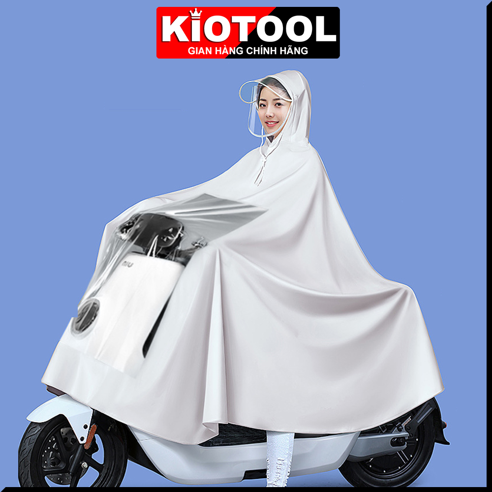 Áo mưa đi xe máy Kiotool che phủ toàn thân vành đôi chắn nước, dễ dàng sử dụng điện thoại 2