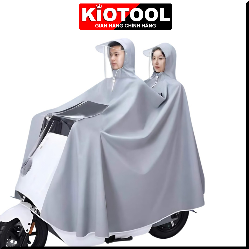 Áo mưa đi xe máy Kiotool che phủ toàn thân vành đôi chắn nước, dễ dàng sử dụng điện thoại 3
