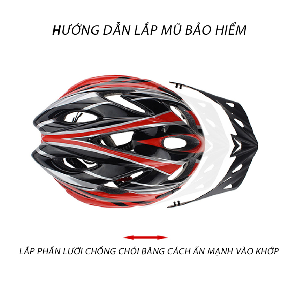 Mũ bảo hiểm xe đạp thể thao Kiotool siêu nhẹ thoáng khí an toàn khi đạp xe 5