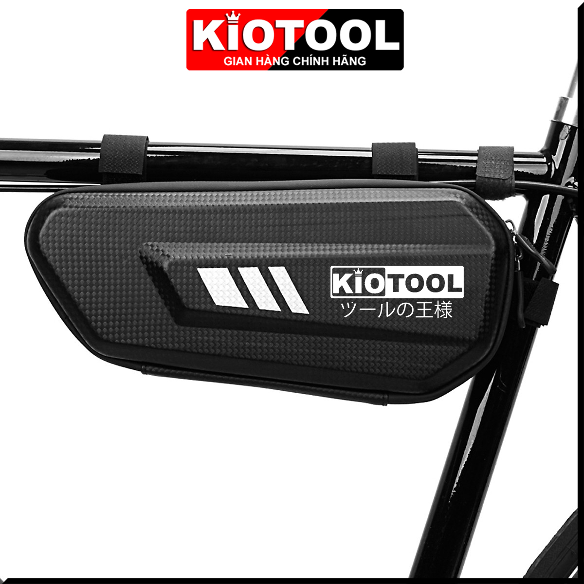 Túi treo sườn xe đạp thể thao xe máy Kiotool chống nước vân cacbon 8