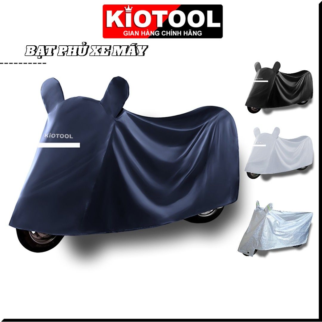Bạt Phủ Xe Máy KIOTOOL Vải Oxford Cao Cấp – Chống Nắng, Chống Mưa, Chống Bụi, Chống Tia UV, Có Phản Quang & Lỗ Khóa Chống Bay