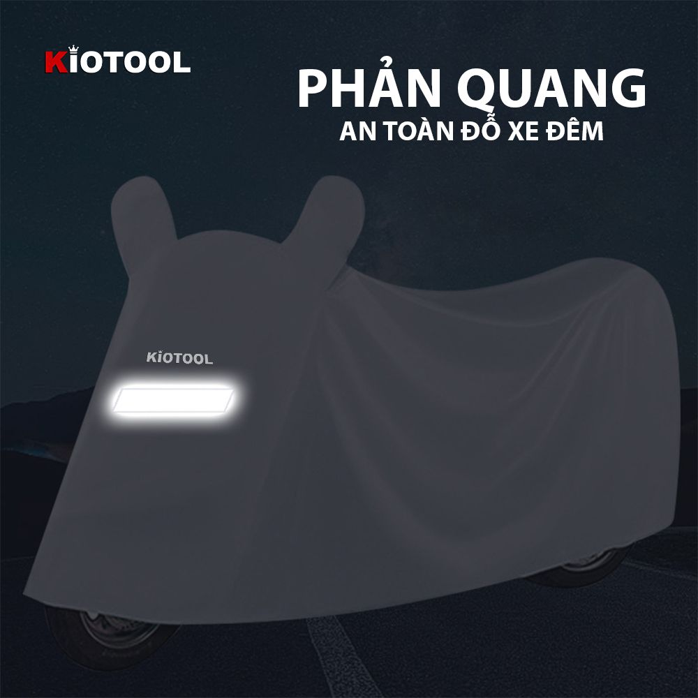 Bạt Phủ Xe Máy KIOTOOL Vải Oxford Cao Cấp – Chống Nắng, Chống Mưa, Chống Bụi, Chống Tia UV, Có Phản Quang & Lỗ Khóa Chống Bay 8