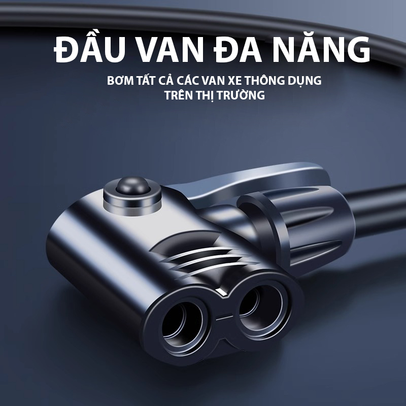 Bơm Xe Đạp Xe Máy Kiotool Inox – Đầu Bơm Thông Minh, Kèm Bơm Bóng, Đồng Hồ 160 PSI 10